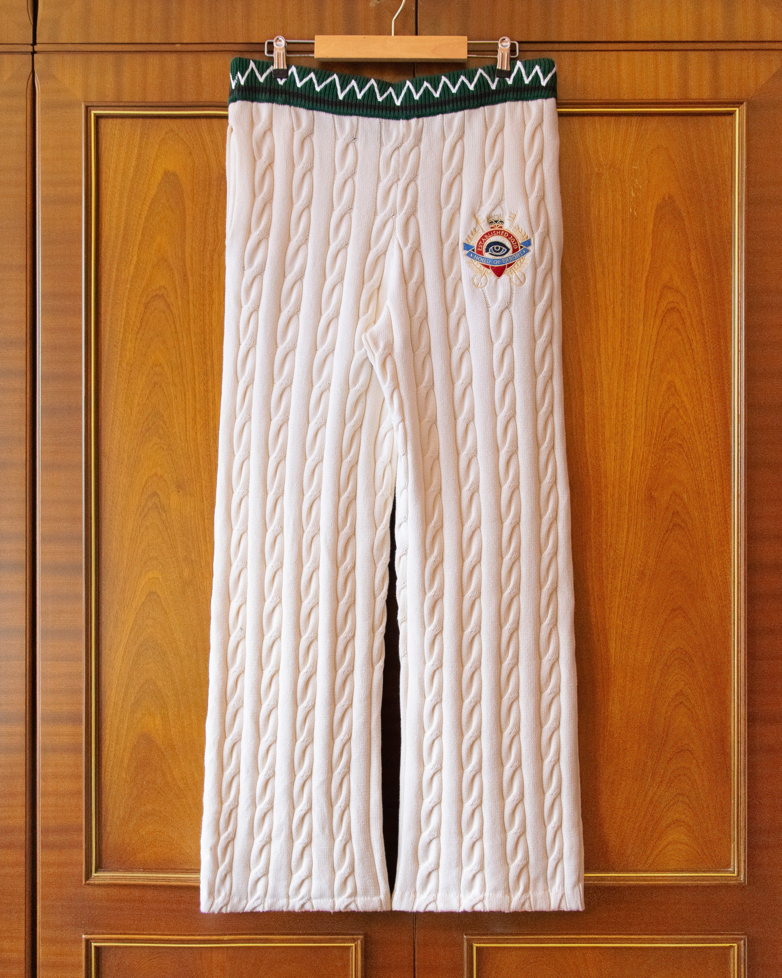 COTTON CABLE KNIT LOUNGE TROUSERS - Image 2