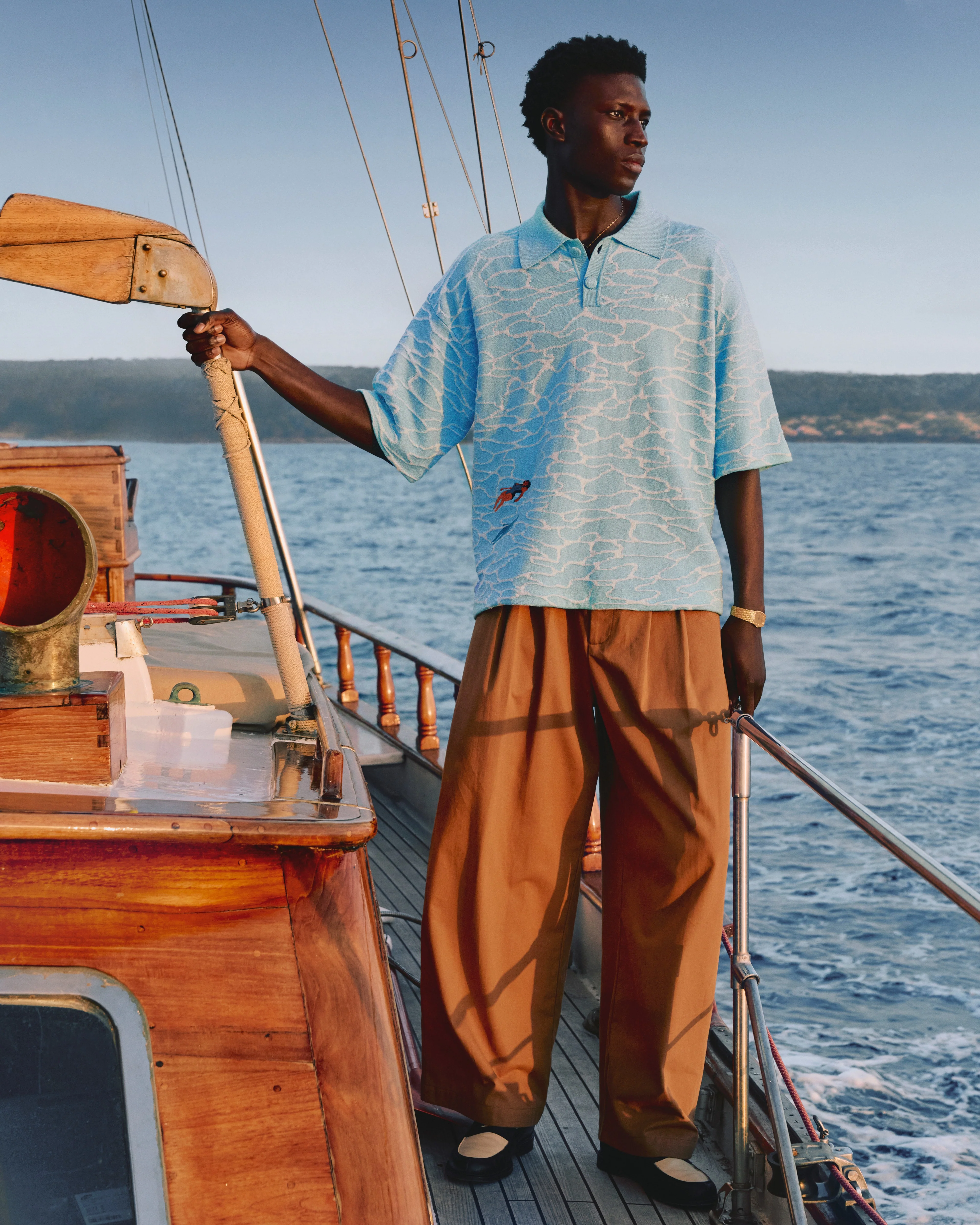 KNITTED COTTON FLOATING POLO - Image 6