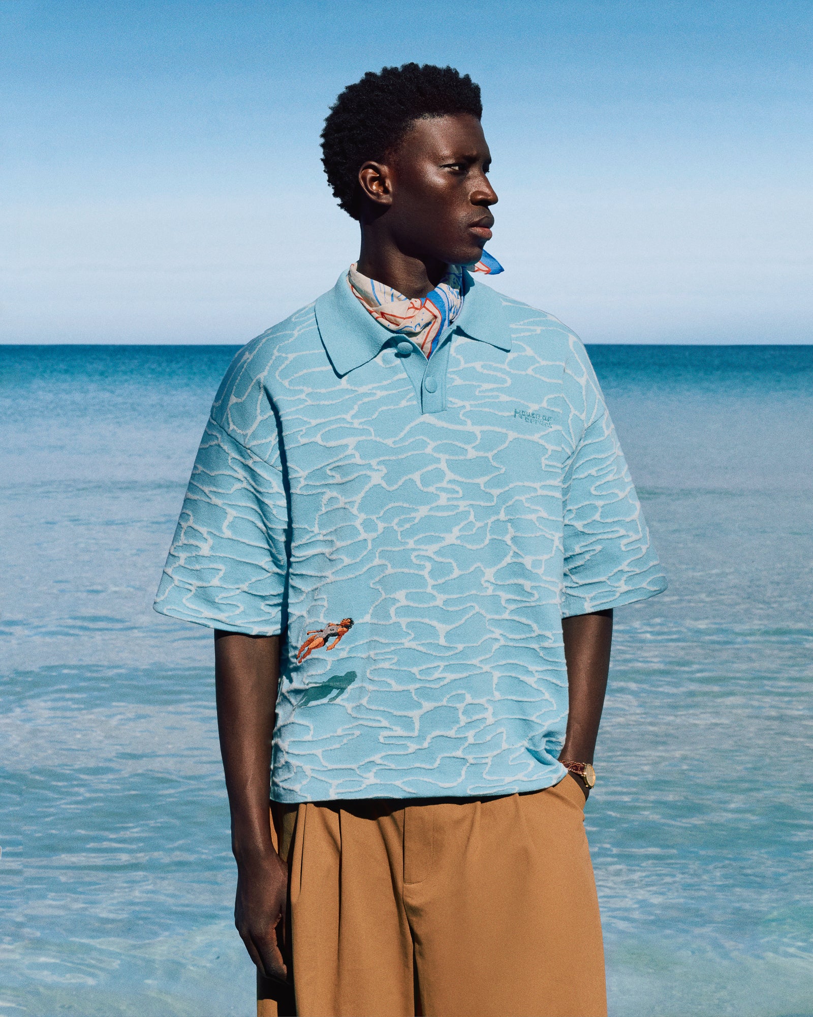 KNITTED COTTON FLOATING POLO - Image 2