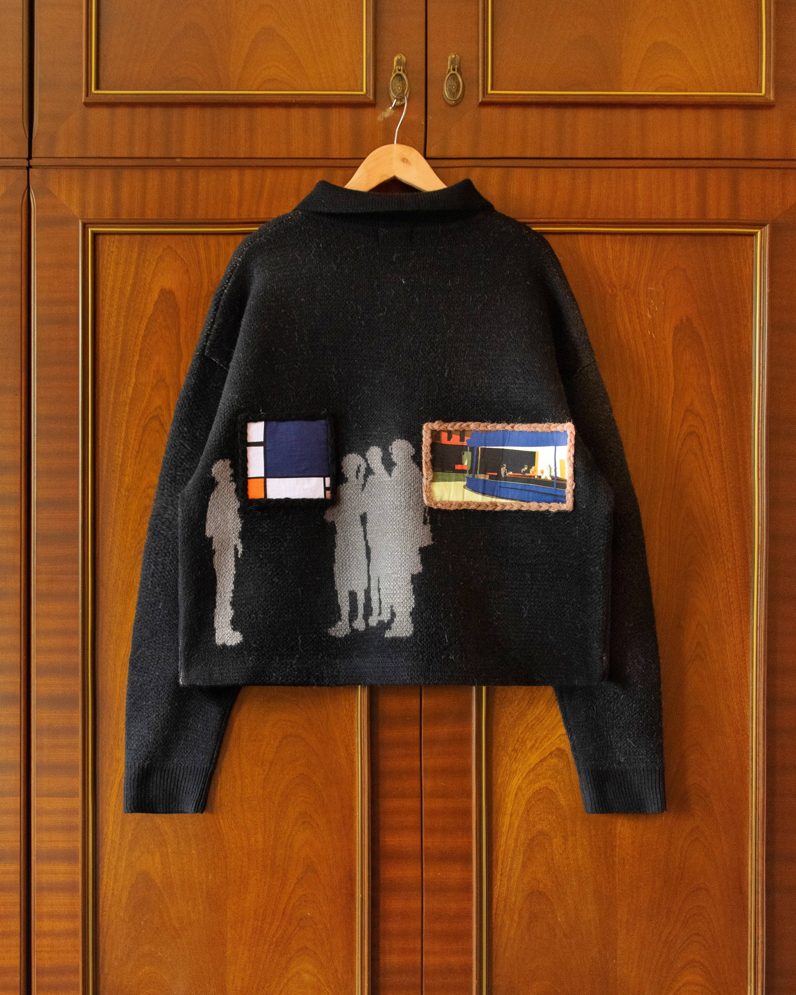 KNITTED GALLERY SWEATER IN BLACK - Image 2